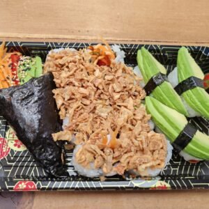 3x Avocado Nigiri 8x Veggie Crunch Rolls Vegetarian Temaki - 1 Cone
