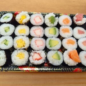 4x Cucumber Maki 4x Avocado Maki 4x Salmon Maki 4x Tuna Maki 4x Surimi (Crab Sticks) Maki 4x Tamago (Omelette) Maki