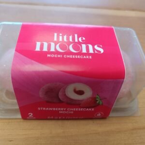 Treat yourself to a mochi cheesecake bite filled with a swirl of strawberry jam.