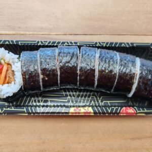 Spicy Tofu Futomaki Roll - 8 Pieces Full-Size Sushi Roll With Colourful Fillings Spicy Tofu Avocado Cucumber Carrot Red Pepper