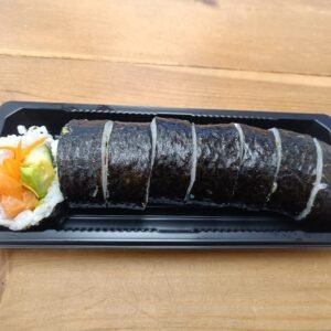 671. Salmon Futomaki Roll Full Size Sushi Roll With Colourful Fillings Salmon Avocado Cucumber Carrot Red Pepper