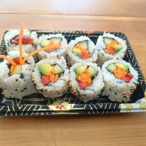 351. Vegetarian roll Avocado, Cucumber, Carrot, Red Pepper and Sesame Seeds