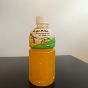 Mogu Mogu Mango Flavoured Drink 320ml Contains chewy pieces of nata de coco also known as coconut jelly
