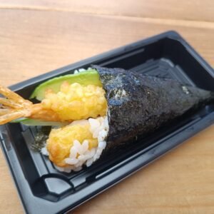 Prawn tempura Avocado Cucumber Sesame Seeds
