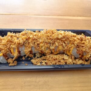 Salmon, Cucumber, Avocado, Topped With Spicy Mayo, Teriyaki Sauce & Crispy Onion