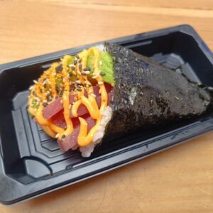Spicy Tuna & Avocado Temaki - 1 Cone Tuna Avocado Spicy Mayo Spicy Sesame Seeds