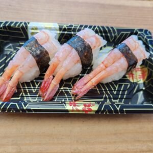 Sweet Shrimp Nigiri Raw - 3 PCS served on hand-pressed rice
