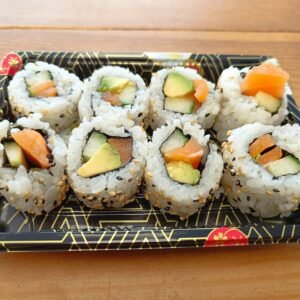 Vegan Salmon, Cucumber, Avocado and Sesame Seeds